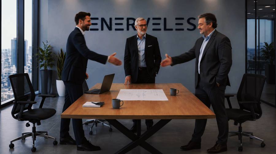 Команда EnerVeles обсуждает проект завода